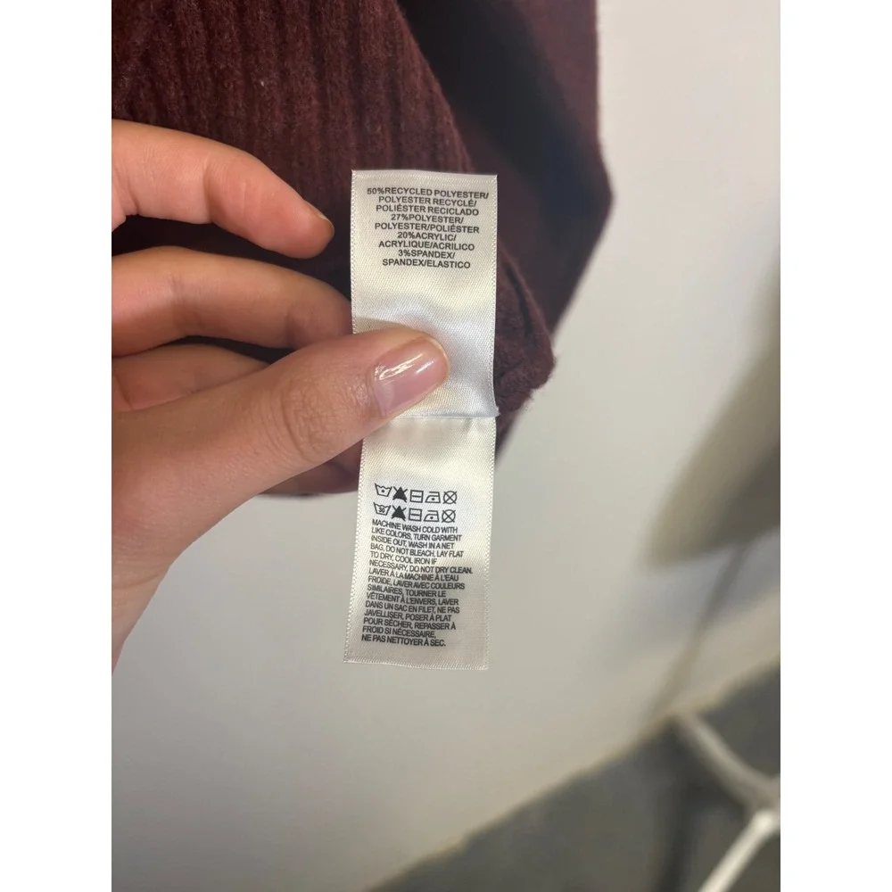 Lucky Brand Women's Maroon V-Neck Sweater Size XL